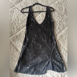 Black Sequin Free People Dress